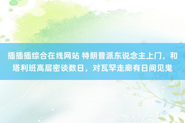 插插插综合在线网站 特朗普派东说念主上门,和塔利班高层密谈数日,对瓦罕走廊有日间见鬼