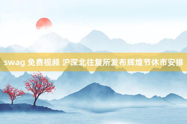 swag 免费视频 沪深北往复所发布辉煌节休市安排
