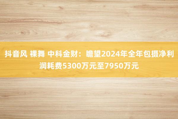 抖音风 裸舞 中科金财：瞻望2024年全年包摄净利润耗费5300万元至7950万元