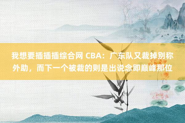 我想要插插插综合网 CBA：广东队又裁掉别称外助，而下一个被裁的则是出说念即巅峰那位