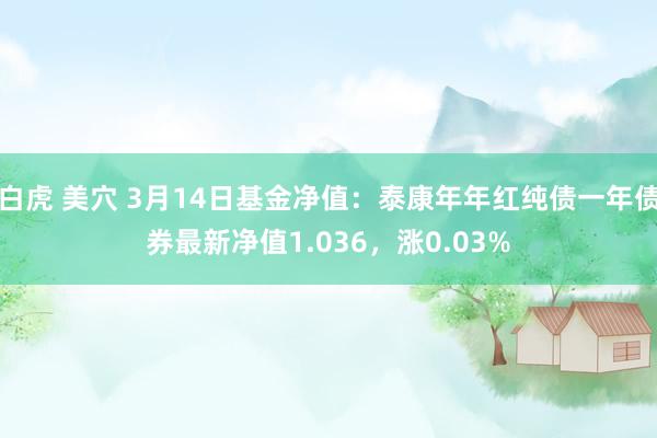 白虎 美穴 3月14日基金净值：泰康年年红纯债一年债券最新净值1.036，涨0.03%
