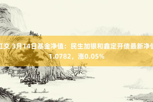 肛交 3月14日基金净值：民生加银和鑫定开债最新净值1.0782，涨0.05%