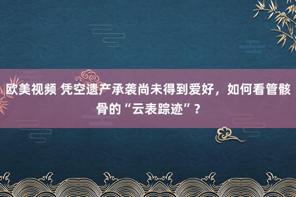 欧美视频 凭空遗产承袭尚未得到爱好，如何看管骸骨的“云表踪迹”？