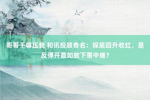 哥哥干嘛压我 和讯投顾奇名：探底回升收红，是反弹开首如故下落中继？