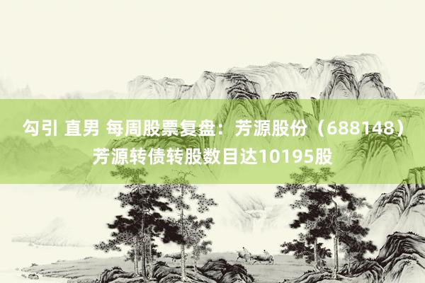 勾引 直男 每周股票复盘：芳源股份（688148）芳源转债转股数目达10195股