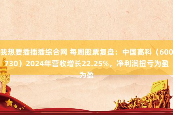我想要插插插综合网 每周股票复盘：中国高科（600730）2024年营收增长22.25%，净利润扭亏为盈