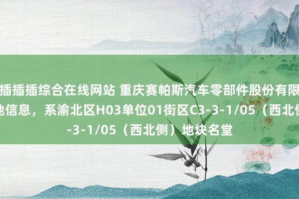 插插插综合在线网站 重庆赛帕斯汽车零部件股份有限公司新增购地信息，系渝北区H03单位01街区C3-3-1/05（西北侧）地块名堂