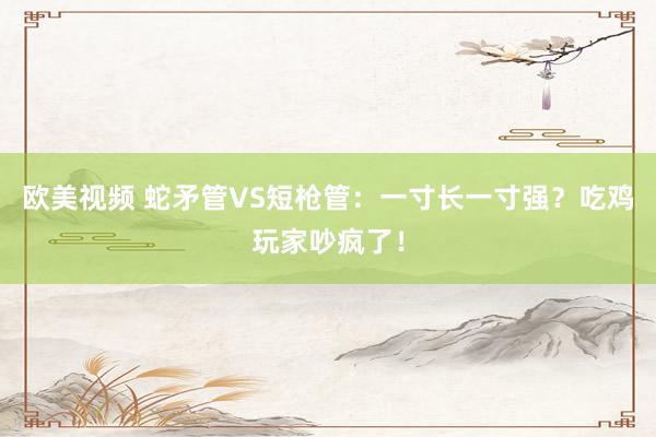 欧美视频 蛇矛管VS短枪管：一寸长一寸强？吃鸡玩家吵疯了！