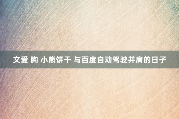 文爱 胸 小熊饼干 与百度自动驾驶并肩的日子