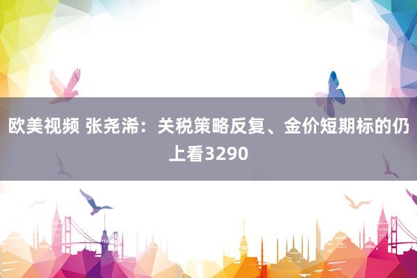 欧美视频 张尧浠：关税策略反复、金价短期标的仍上看3290