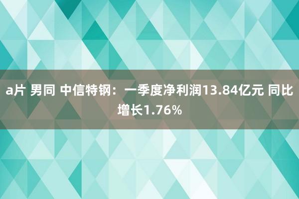 a片 男同 中信特钢：一季度净利润13.84亿元 同比增长1.76%