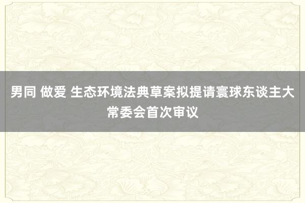 男同 做爱 生态环境法典草案拟提请寰球东谈主大常委会首次审议