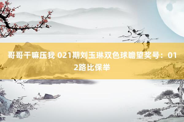 哥哥干嘛压我 021期刘玉琳双色球瞻望奖号：012路比保举